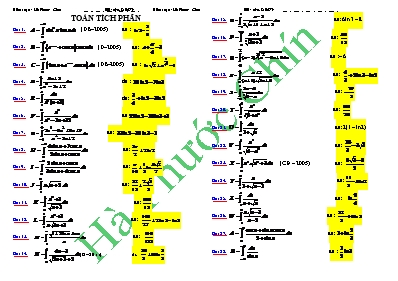 Chuyên đề Toán tích phân